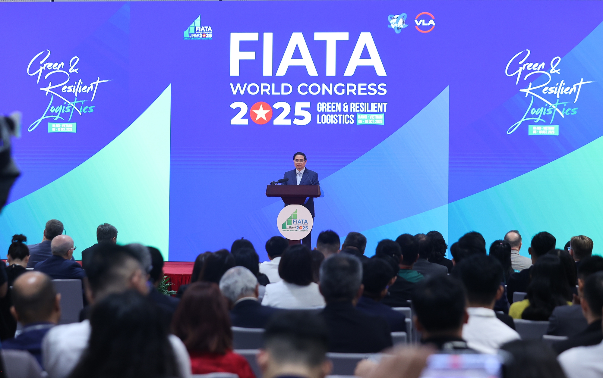 Thủ tướng Phạm Minh ChínhThủ tướng Phạm Minh Chính phát biểu tại FIATA World Congress 2025 - Ảnh: VGP.