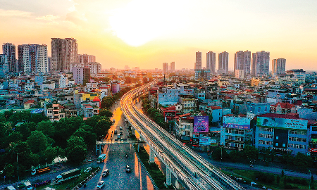 Tuyến Vành đai 3 trên cao kết nối cầu Thăng Long và cầu Thanh Trì. Ảnh minh hoạ
