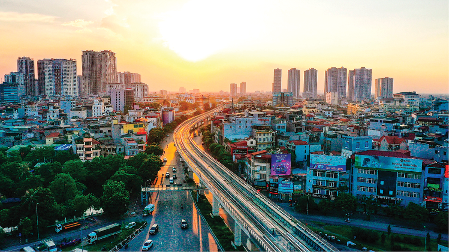 Tuyến Vành đai 3 trên cao kết nối cầu Thăng Long và cầu Thanh Trì. Ảnh minh hoạ 