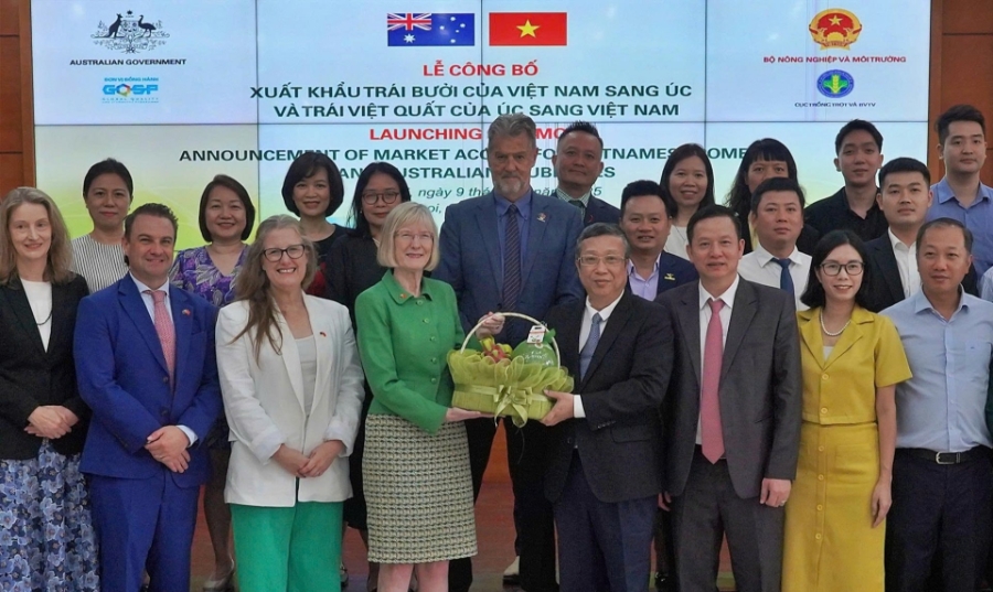 Lế công bố xuất khẩu bưởi Việt Nam sang Australia.