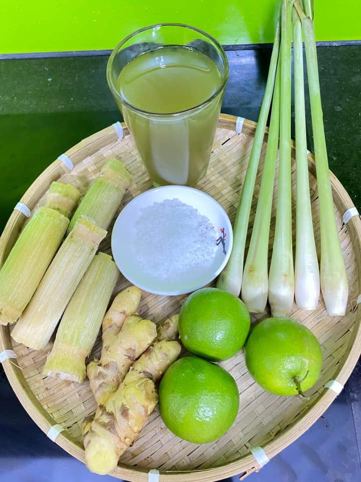 Mạng xã hội lan truyền trào lưu uống nước chanh, mía, sả, gừng thêm chút muối biển.