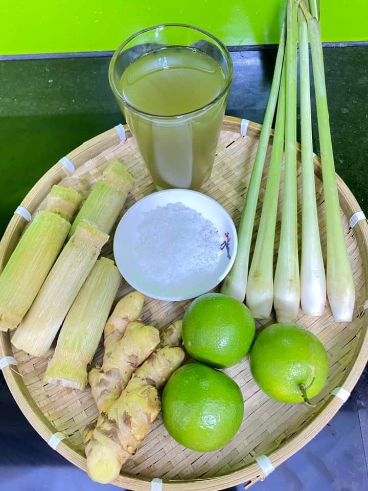 Mạng xã hội lan truyền trào lưu uống nước chanh, mía, sả, gừng thêm chút muối biển.