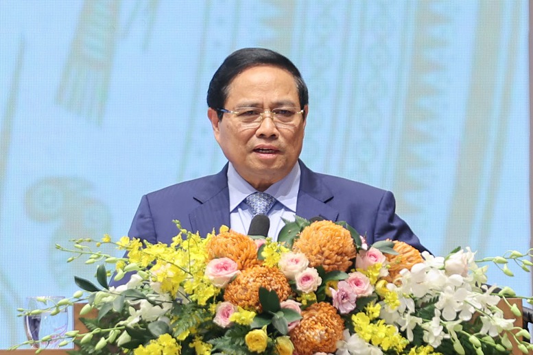 Thủ tướng  Phạm Minh Chính tin tưởng doanh nghiệp, doanh nhân Việt Nam sẽ cùng đất nước vươn xa. Ảnh: VGP