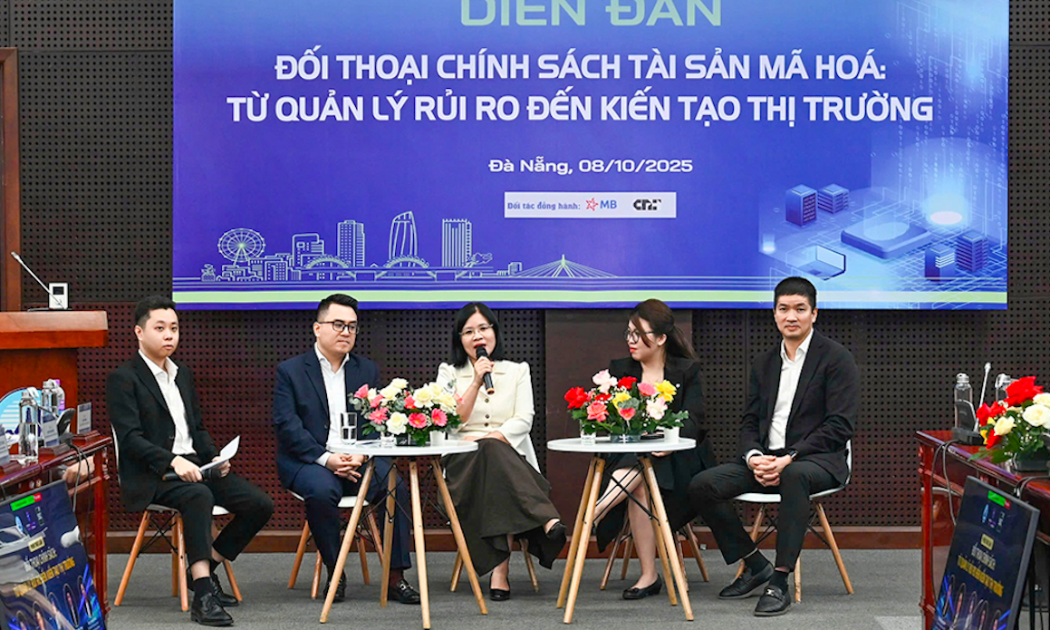 Diễn đàn “Đối thoại chính sách tài sản mã hoá: Từ quản lý rủi ro đến kiến tạo thị trường” chiều 8/10 tại Đà Nẵng.
