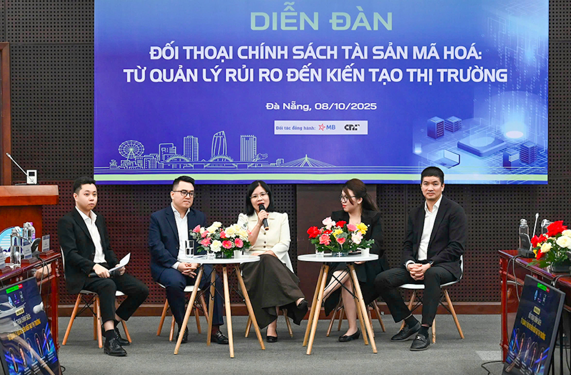Diễn đàn “Đối thoại chính sách tài sản mã hoá: Từ quản lý rủi ro đến kiến tạo thị trường” chiều 8/10 tại Đà Nẵng.