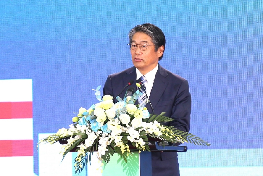 Đại sứ Nhật Bản Ito Naoki phát biểu tại lễ khởi công Dự án Nhà máy Nhiệt điện LNG Thái Bình