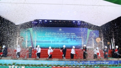 Hanoi breaks ground on Nam Thang Long - Tran Hung Dao metro line project
