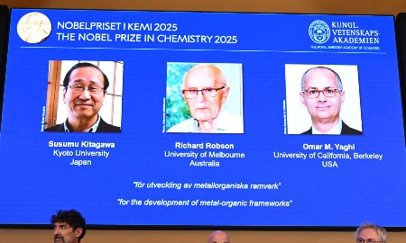 GS. Omar M. Yaghi vừa được Viện Hàn lâm Khoa học Hoàng gia Thụy Điển công bố là người đoạt Giải Nobel Hóa học năm 2025.