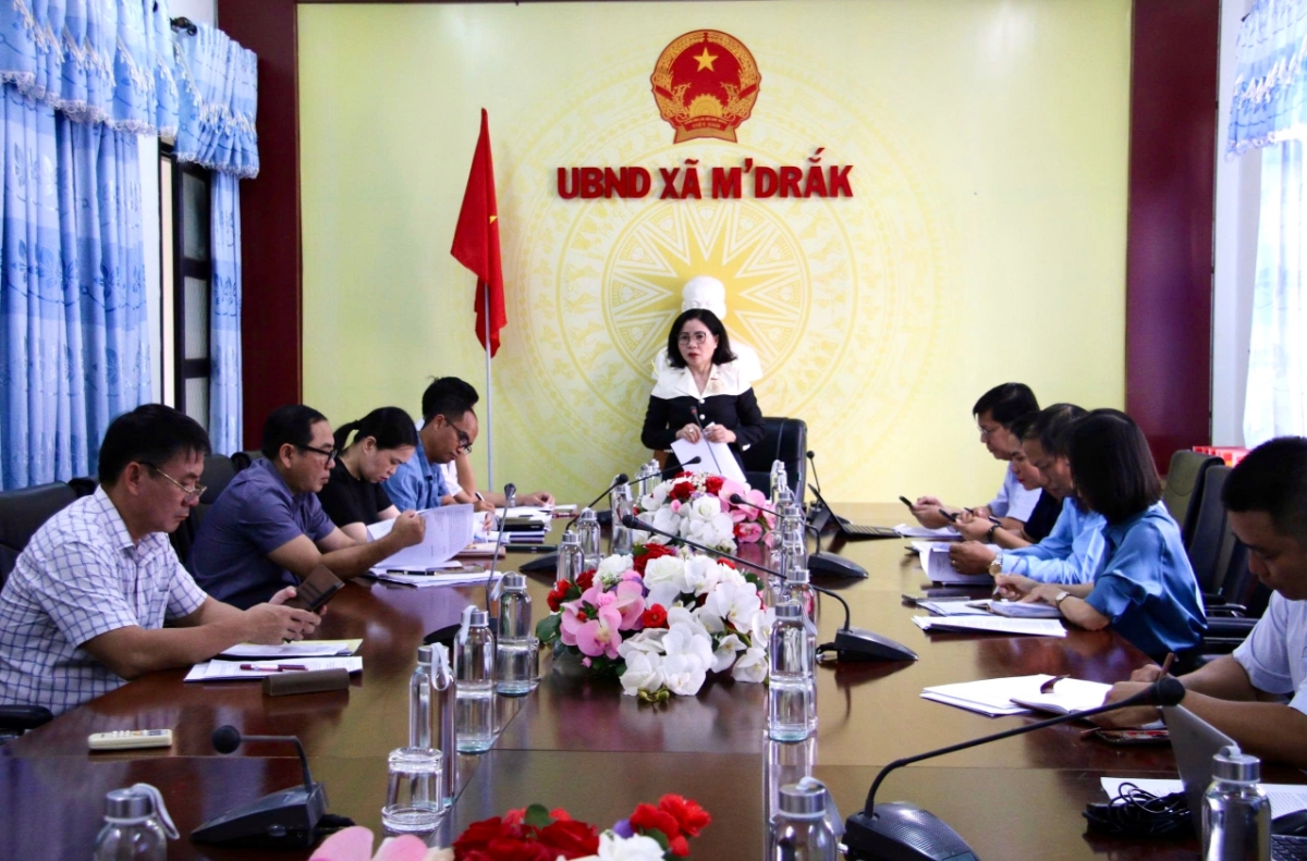 Phó Trưởng Đoàn chuyên trách, phụ trách Đoàn ĐBQH tỉnh Đắk Lắk Nguyễn Thị Thu Nguyệt phát biểu tại buổi làm việc.