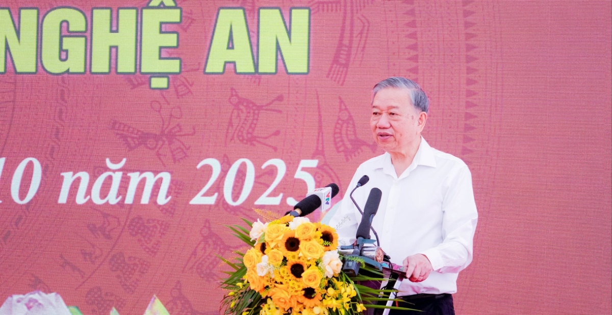 Tổng Bí thư Tô Lâm phát biểu tại Lễ khởi công. Ảnh: Phạm Bằng