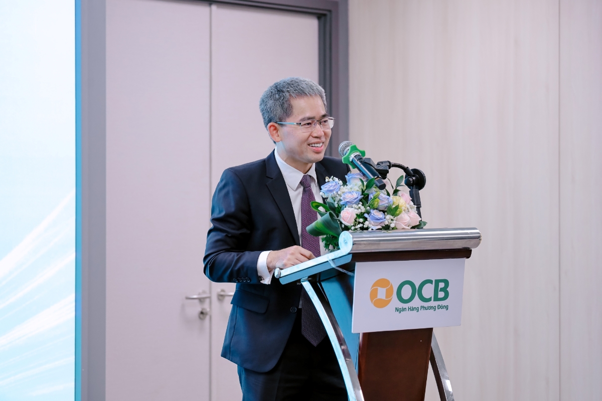 Tổng giám đốc OCB, ông Phạm Hồng Hải, phát biểu khai mạc tại Lễ ký kết.