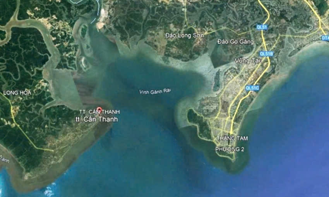 Vịnh Gành Rái - nơi dự án cầu vượt biển Cần Giờ - Vũng Tàu có thể đi qua chính là trục hàng hải quan trọng bậc nhất miền Nam.
