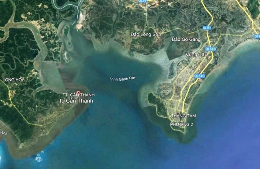 Vịnh Gành Rái - nơi dự án cầu vượt biển Cần Giờ - Vũng Tàu có thể đi qua chính là trục hàng hải quan trọng bậc nhất miền Nam.