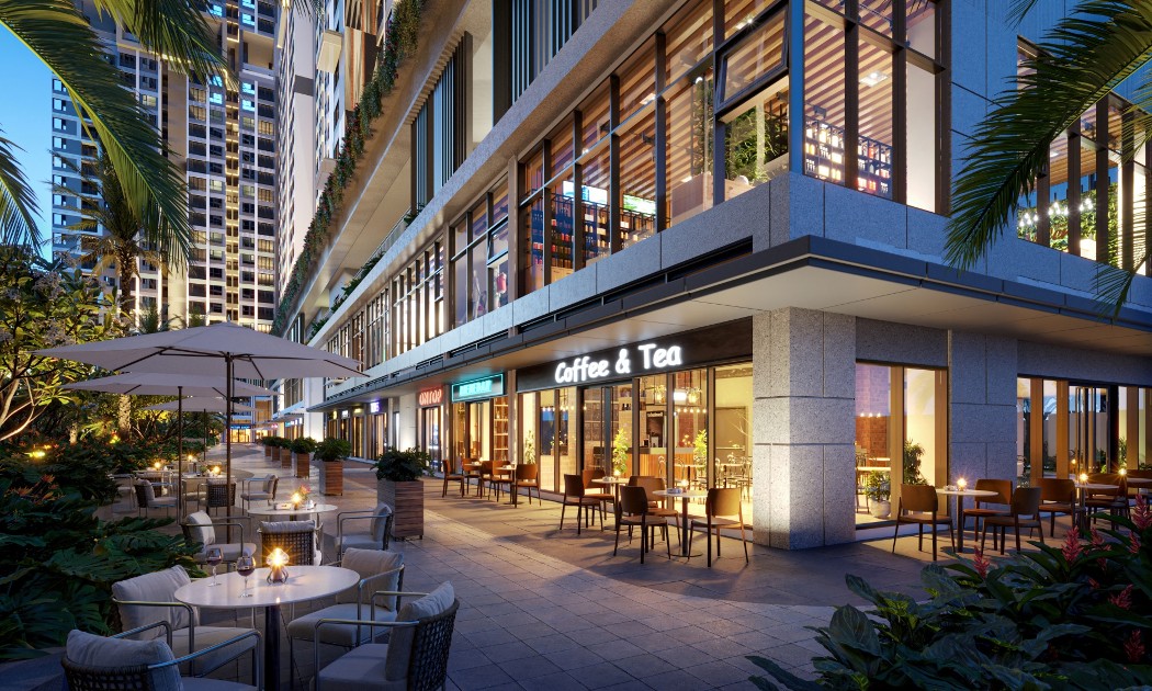 Shop khối đế tại nội khu dự án The Gió Riverside.