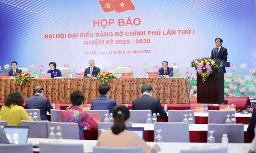 Họp báo thông tin về kết quả Đại hội đại biểu Đảng bộ Chính phủ lần thứ I, nhiệm kỳ 2025-2030 - Ảnh: VGP
