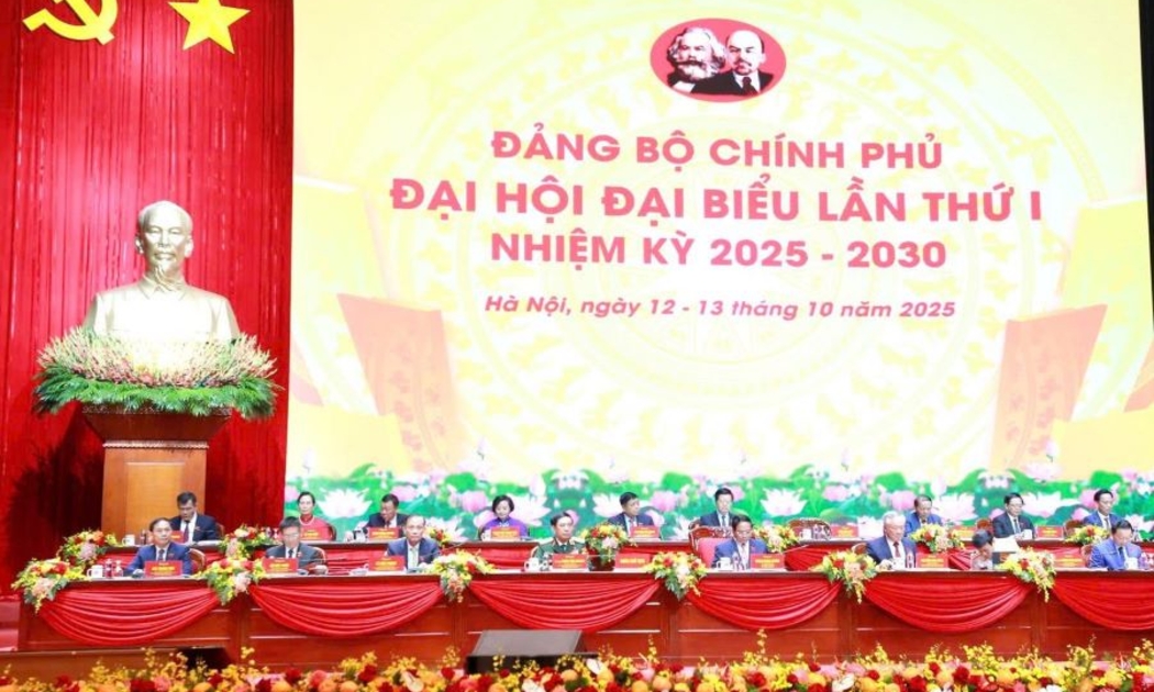 Đại hội đại biểu Đảng bộ Chính phủ lần thứ I, nhiệm kỳ 2025-2030 chính thức khai mạc. Ảnh: TTXVN