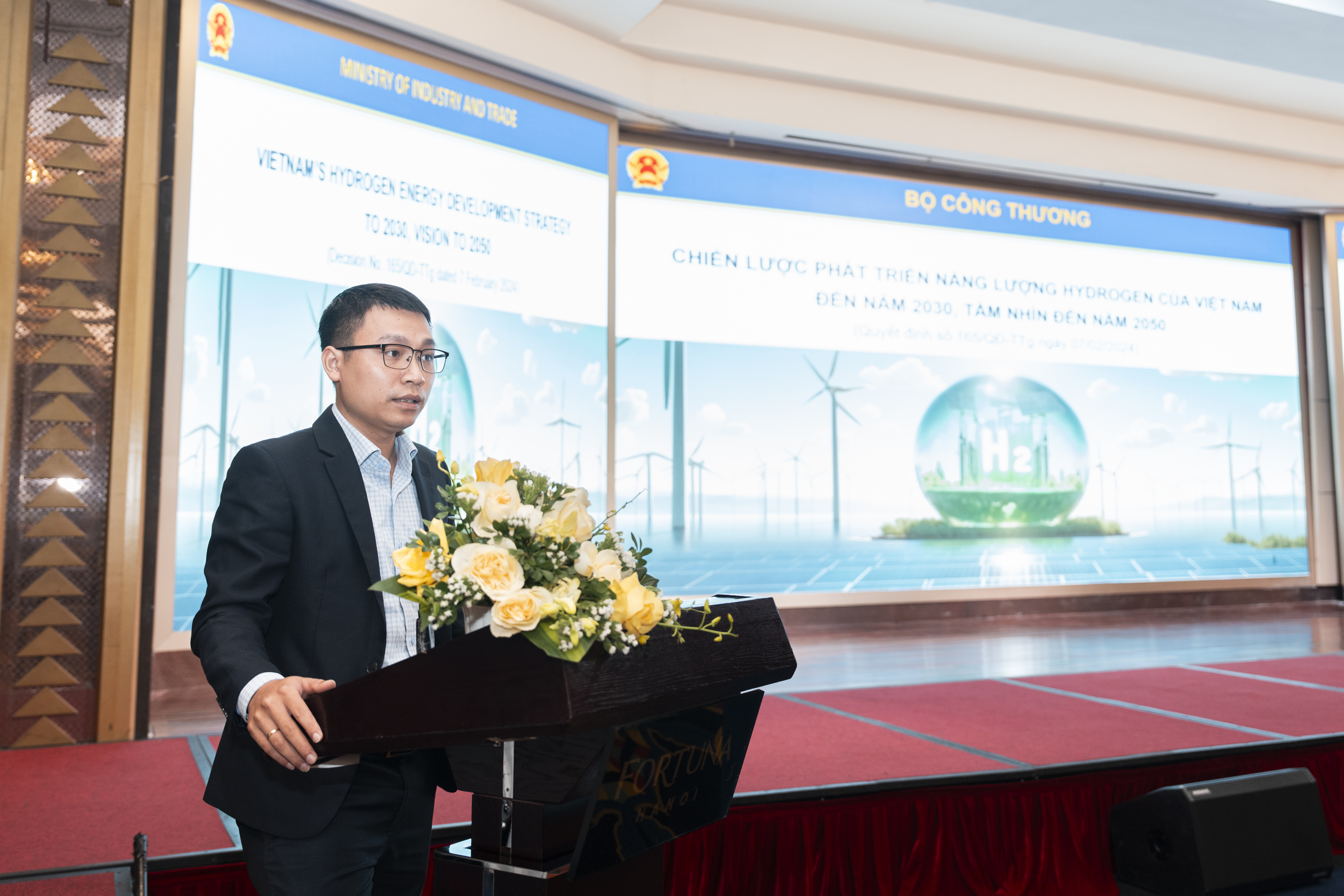 Ông Nguyễn Văn Hiếu: Việt Nam đặt mục tiêu sản xuất 100–500 nghìn tấn hydrogen mỗi năm vào năm 2030. Ảnh GIZ