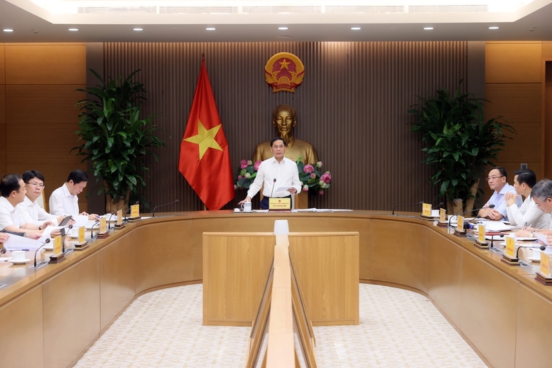 Phó Thủ tướng Bùi Thanh Sơn chủ trì phiên họp của Ban Chỉ đạo Lễ mở ký Công ước của Liên Hợp Quốc về chống tội phạm mạng và các sự kiện liên quan tại Việt Nam. Ảnh: VGP.