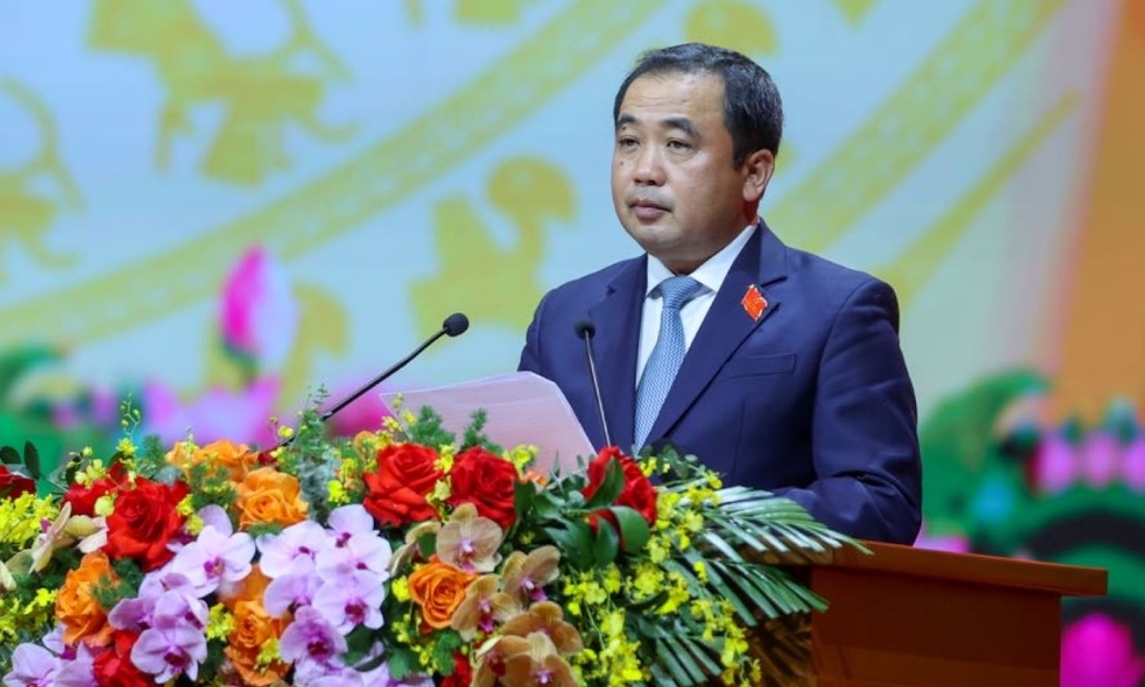 Quyền Bộ trưởng Bộ Nông nghiệp và Môi trường phát biểu tại Đại hội đại biểu Đảng bộ Chính phủ lần thứ I. Ảnh VPG.