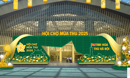 Cổng vào Hội chợ Mùa Thu 2025.