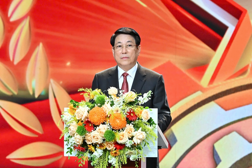 Chủ tịch nước Lương Cường phát biểu tại buổi lễ.