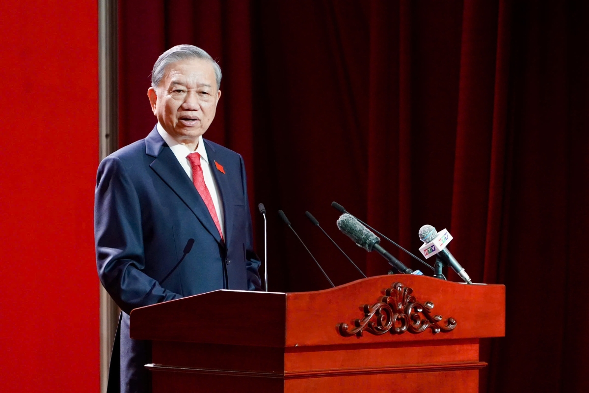 Tổng Bí thư Tô Lâm phát biểu chỉ đạo tại phiên khai mạc Đại hội Đại biểu Đảng bộ TP. Hồ Chí Minh lần thứ I, nhiệm kỳ 2025-2030. Ảnh VGP