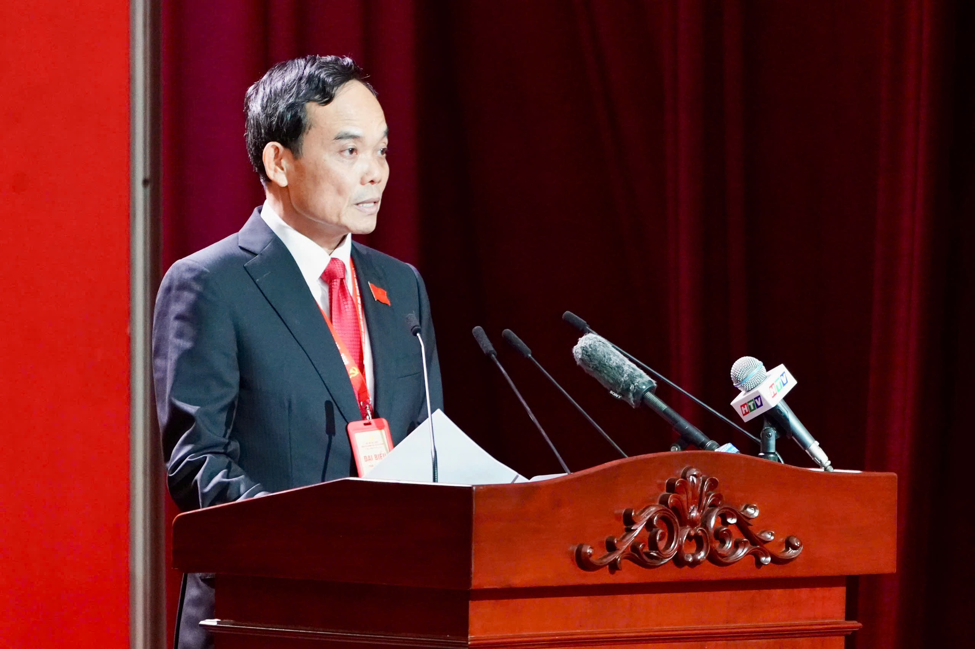 Ông Trần Lưu Quang, Bí thư Thành ủy TP. Hồ Chí Minh, phát biểu khai mạc Đại hội,