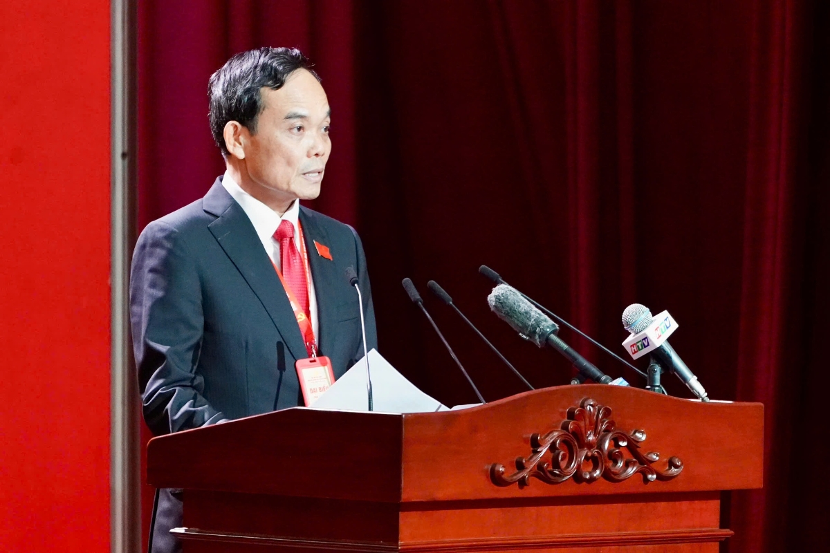 Ông Trần Lưu Quang, Bí thư Thành ủy TP. Hồ Chí Minh, phát biểu khai mạc Đại hội,