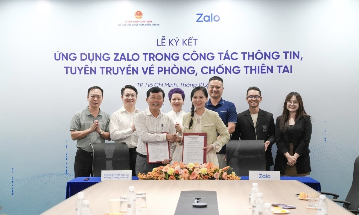 Ký thỏa thuận hợp tác giữa Cục Quản lý đê điều và Phòng chống thiên tai (Bộ Nông nghiệp và Môi trường) và Nền tảng Zalo giai đoạn 2026- 2028.