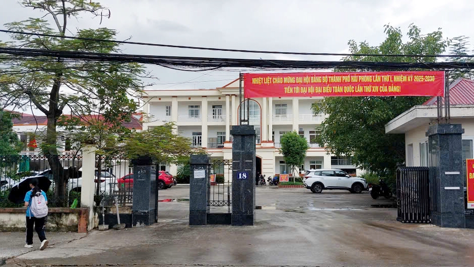 Trụ sở cũ của UBND phường Đằng Lâm (quận Hải An) được điều chuyển làm trường mầm non.