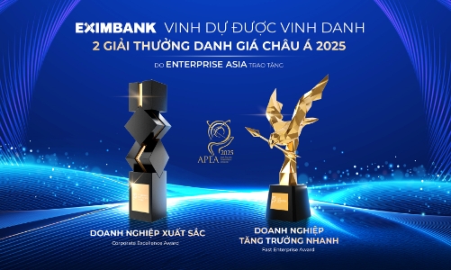 Eximbank được vinh danh “Doanh nghiệp xuất sắc châu Á” và “Doanh nghiệp tăng trưởng nhanh” tại APEA 2025