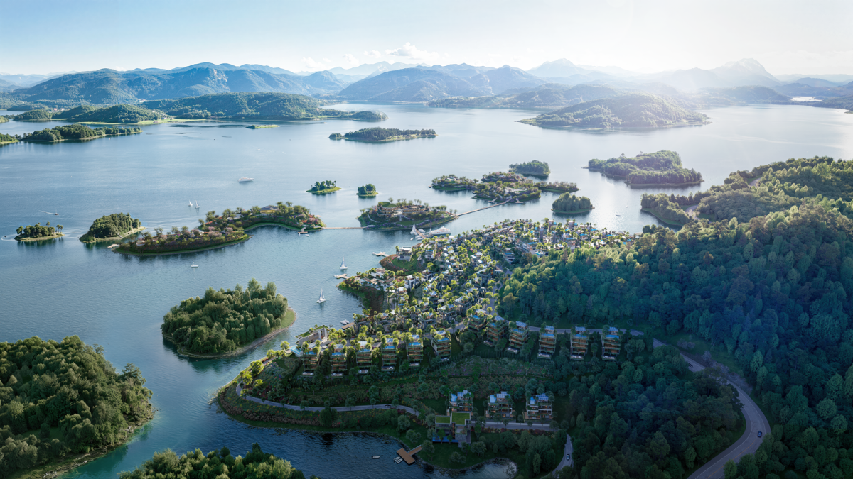 Dự án Flamingo Maison 108 Ho Nui Coc nhìn từ trên cao.