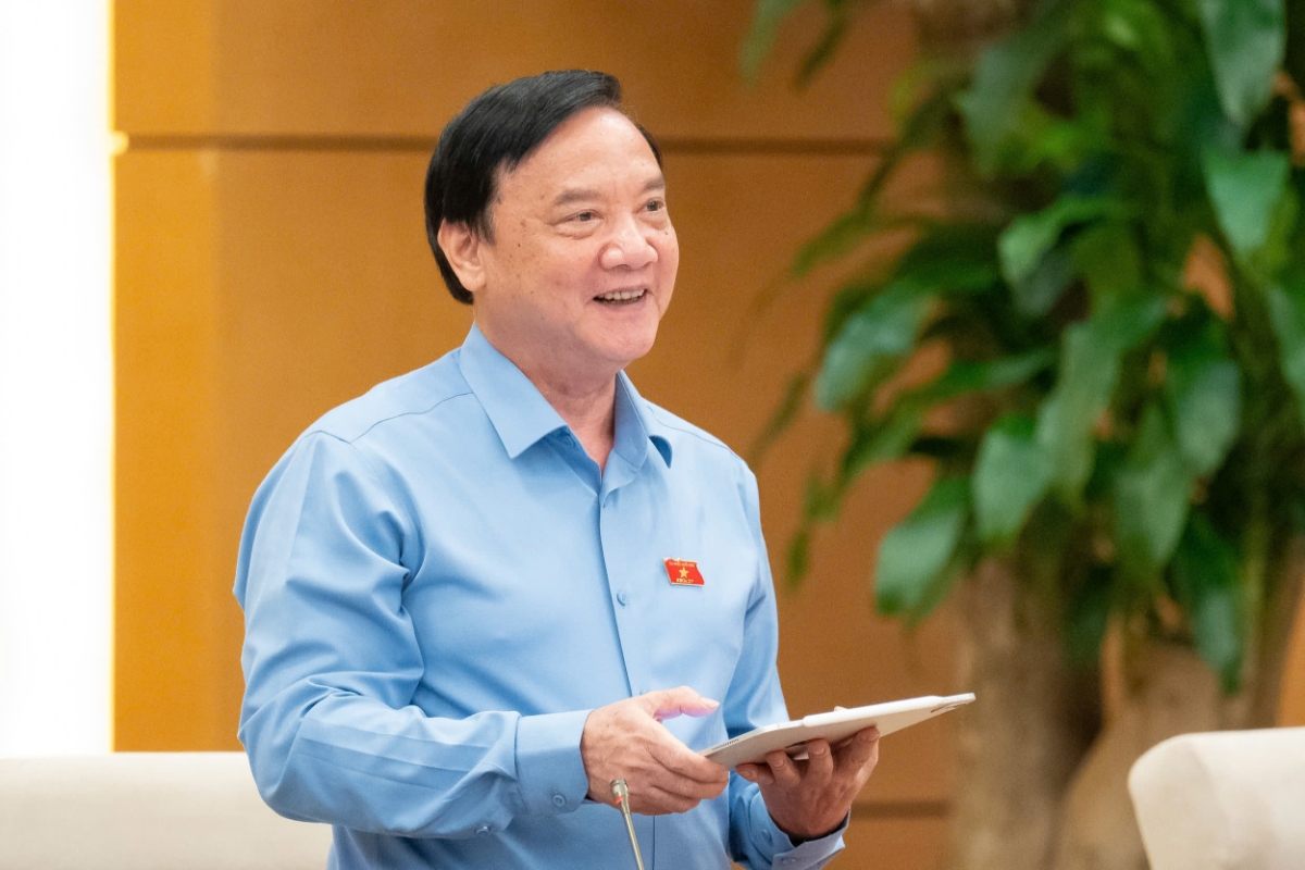 Phó Chủ tịch Quốc hội Nguyễn Khắc Định cho ý kiến tại phiên họp. Ảnh: Quốc hội.