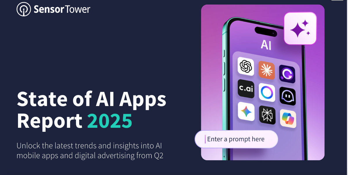 Báo cáo mới nhất của Sensor Tower về thị trường sử dụng các ứng dụng AI trong năm 2025.