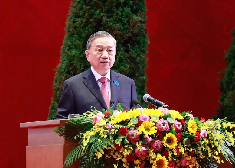 Tổng Bí thư Tô Lâm phát biểu chỉ đạo tại phiên khai mạc Đại hội đại biểu Đảng bộ TP. Hà Nội khóa XVIII - Ảnh: VGP