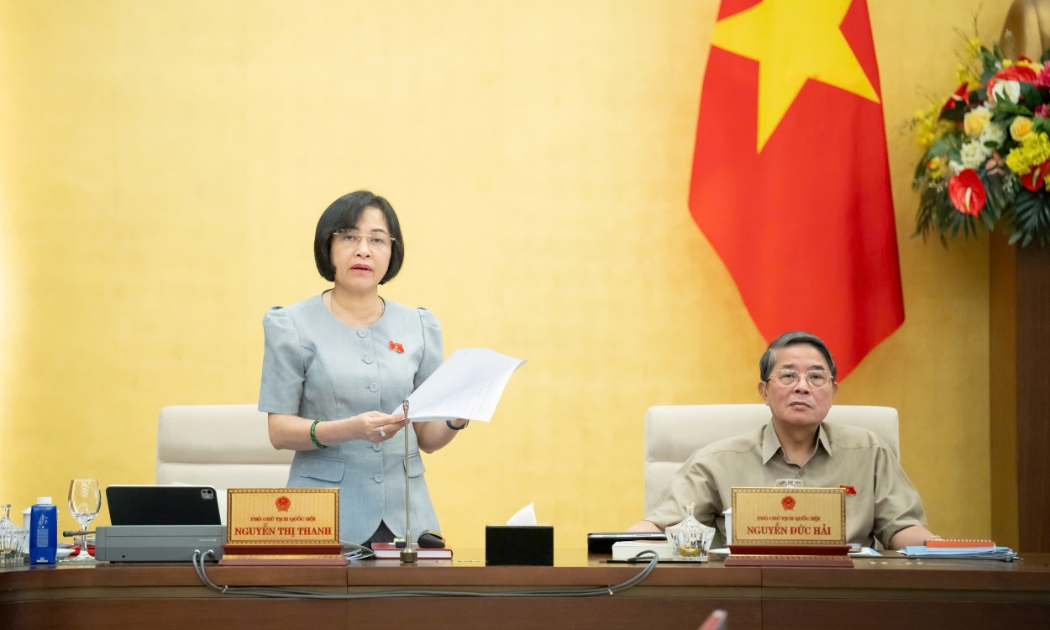 Phó Chủ tịch Quốc hội Nguyễn Thị Thanh góp ý vào dự thảo Luật Công nghệ cao (sửa đổi). Ảnh: Quốc hội.