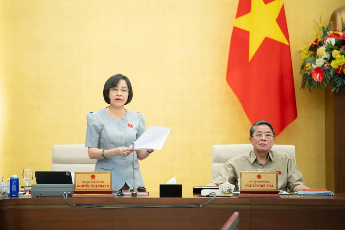 Phó Chủ tịch Quốc hội Nguyễn Thị Thanh góp ý vào dự thảo Luật Công nghệ cao (sửa đổi). Ảnh: Quốc hội.