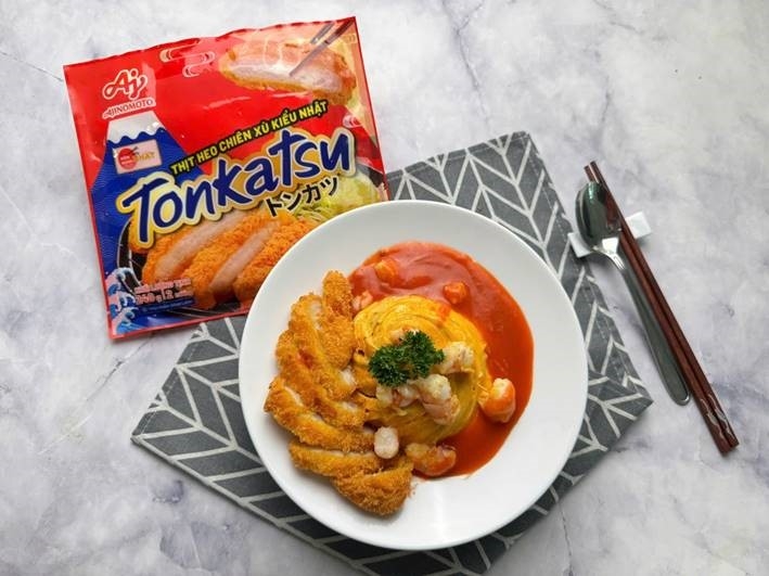 Bao bì sản phẩm Thịt heo chiên xù kiểu Nhật mới ra mắt.