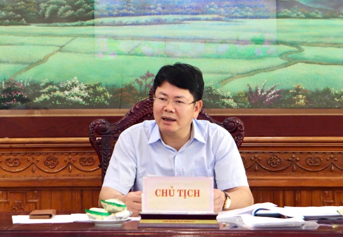 Thứ trưởng Bộ Tư pháp Nguyễn Thanh Tịnh phát biểu tại hội đồng. Ảnh: CTV.