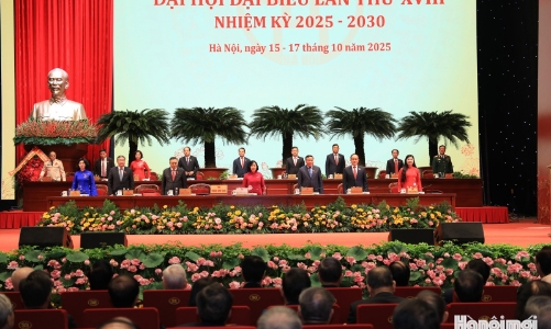 Khai mạc trọng thể Đại hội đại biểu Đảng bộ thành phố Hà Nội lần thứ XVIII, nhiệm kỳ 2025-2030