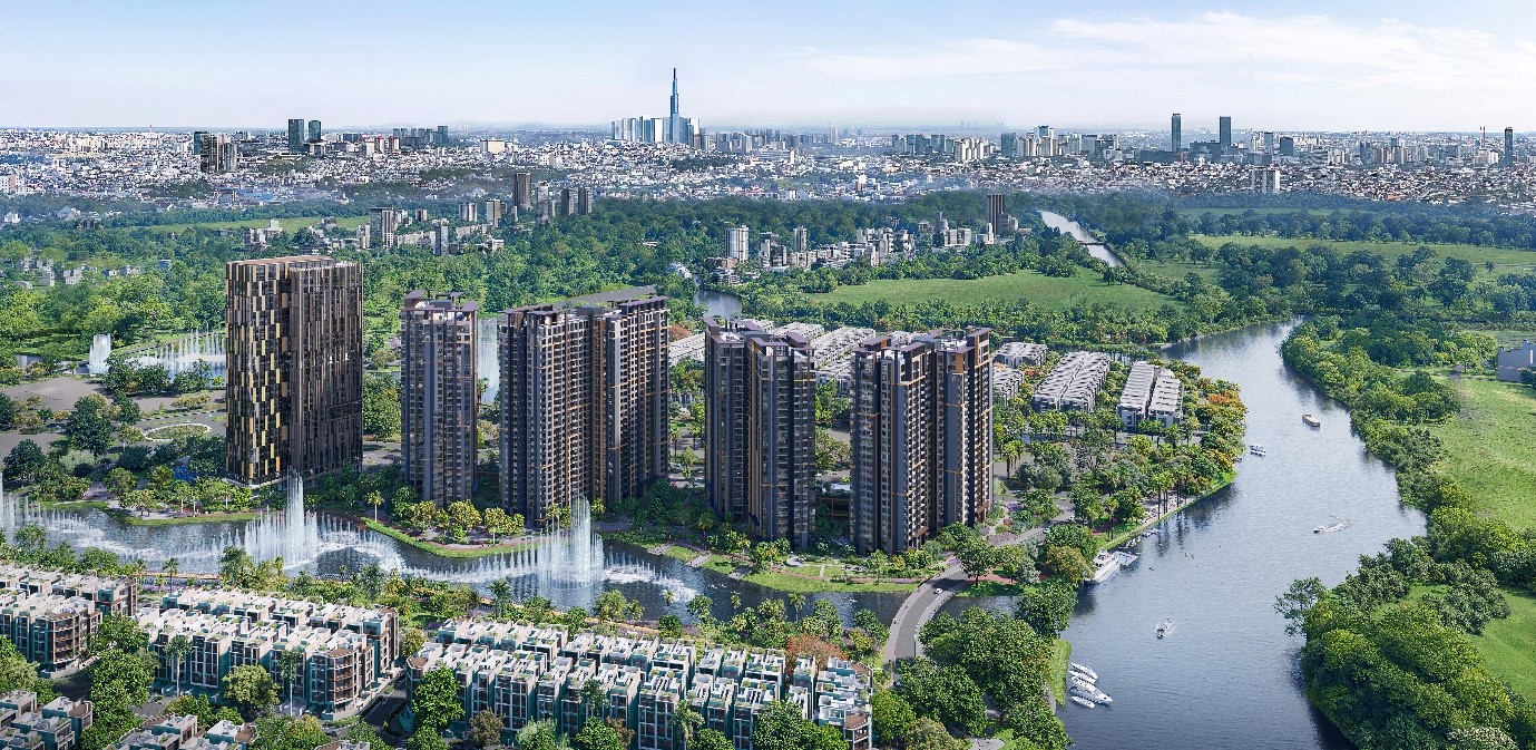 Masteri Park Place sở hữu vị trí trung tâm siêu đô thị TP.HCM và là phân khu cao tầng đầu tiên tại The Global City có hai mặt giáp nước.