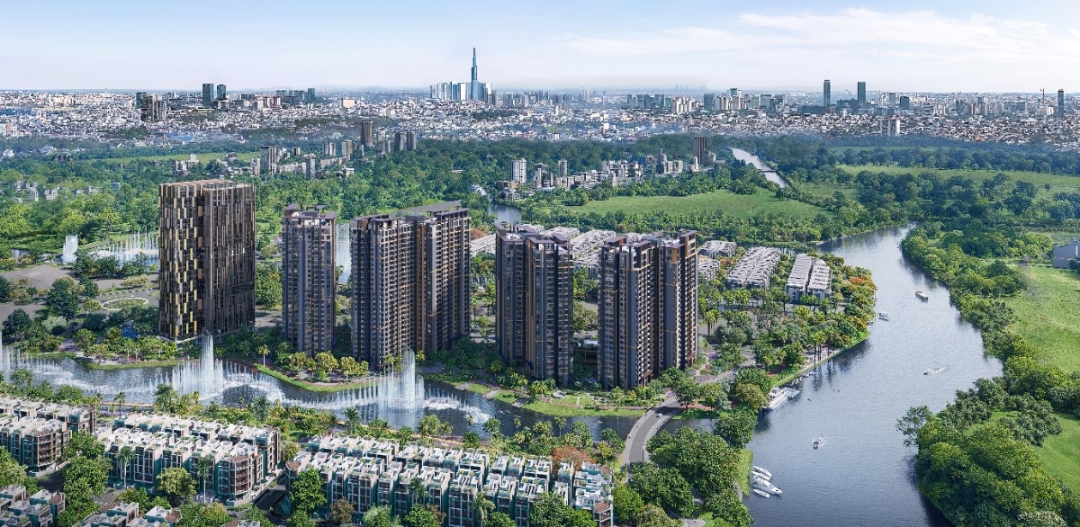 Masteri Park Place sở hữu vị trí trung tâm siêu đô thị TP.HCM và là phân khu cao tầng đầu tiên tại The Global City có hai mặt giáp nước.