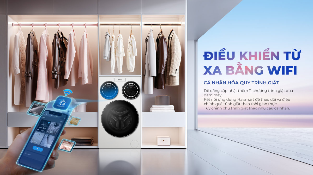 MultiWash cho phép người dùng theo dõi và điều khiển từ xa thông qua ứng dụng.