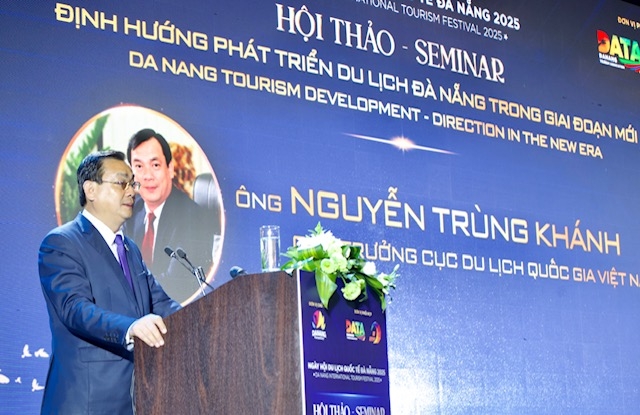 Ông Nguyễn Trùng Khánh, Cục trưởng Cục Du lịch Quốc gia Việt Nam phát biểu tại Hội thảo.
