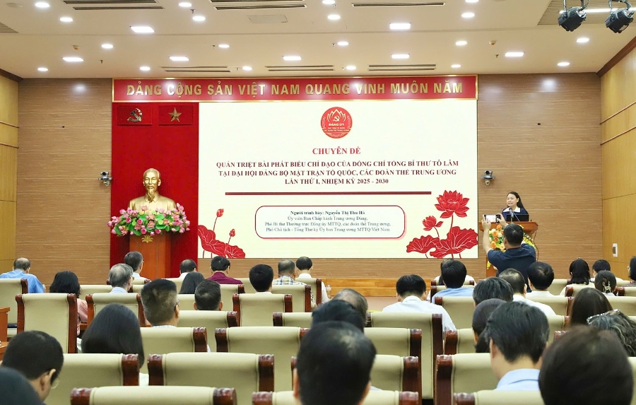 Hội nghị nghiên cứu, học tập, quán triệt Nghị quyết Đại hội đại biểu Đảng bộ Mặt trận Tổ quốc, các đoàn thể Trung ương lần thứ I, nhiệm kỳ 2025- 2030; Bài phát biểu chỉ đạo của Tổng Bí thư Tô Lâm tại Đại hội.