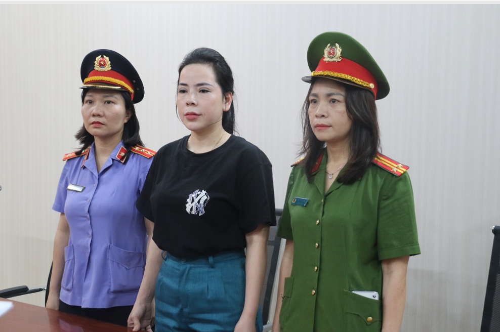 Đối tượng Phùng Thị Thu Hiền tại Cơ quan Công an