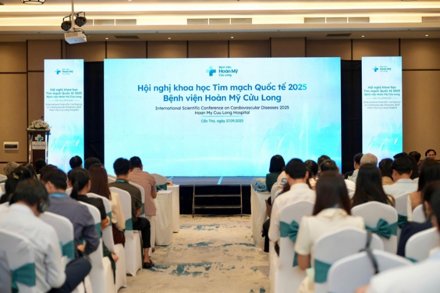 Hội nghị Tim mạch Quốc tế 2025 của Bệnh viện Hoàn Mỹ Cửu Long quy tụ hơn 250 chuyên gia đầu ngành trong nước và quốc tế. Ảnh: HM.
