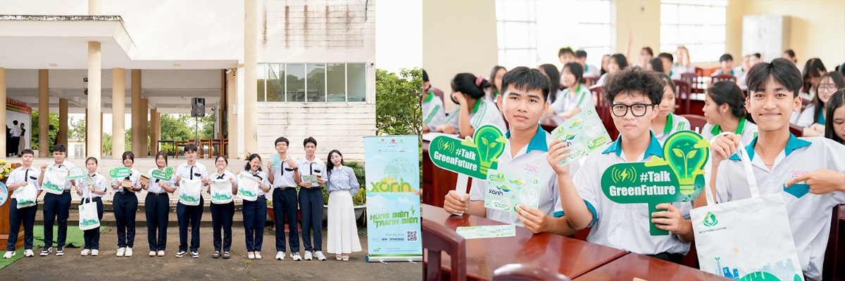 Tại điểm cầu Cần Thơ, “Tiếng nói Xanh” đã tới với Trường THPT Chuyên Lý Tự Trọng và Trường THPT Chuyên Vị Thanh. Hàng nghìn học sinh háo hức đón nhận những thông tin hữu ích về cuộc thi. Trong đó, chủ đề “Lối sống xanh” được nhiều bạn trẻ đóng góp ý kiến, thảo luận sôi nổi. Đồng Diễm Hương, học sinh lớp 10T1, Trường THPT Chuyên Vị Thanh, chia sẻ: “Khi chúng ta muốn bảo vệ môi trường, bảo vệ Trái Đất, điều đầu tiên là phải thay đổi chính bản thân mình. Bắt đầu từ những hành động nhỏ, mỗi người đều có thể góp phần tạo nên sự khác biệt”.