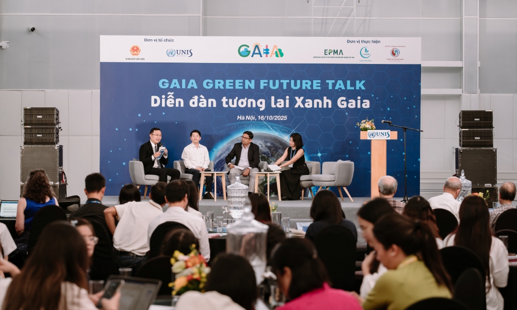 Phiên Thảo luận tại Diễn đàn “Tương lai Xanh Gaia - Gaia Green Future Talk”. Ảnh: UNIS Hà Nội