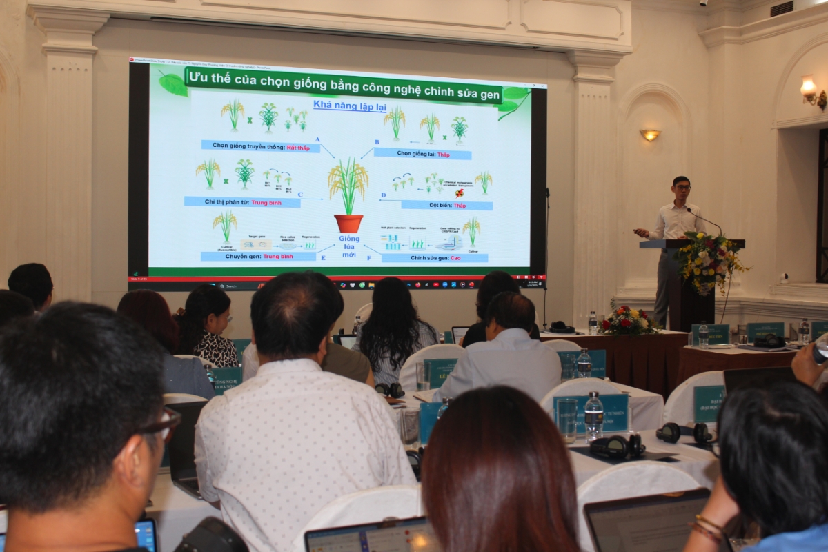TS. Nguyễn Duy Phương:&nbsp;công nghệ chỉnh sửa gen đang mở ra hướng đi mới cho chọn giống cây trồng hiện đại, Ảnh Chu Khôi.